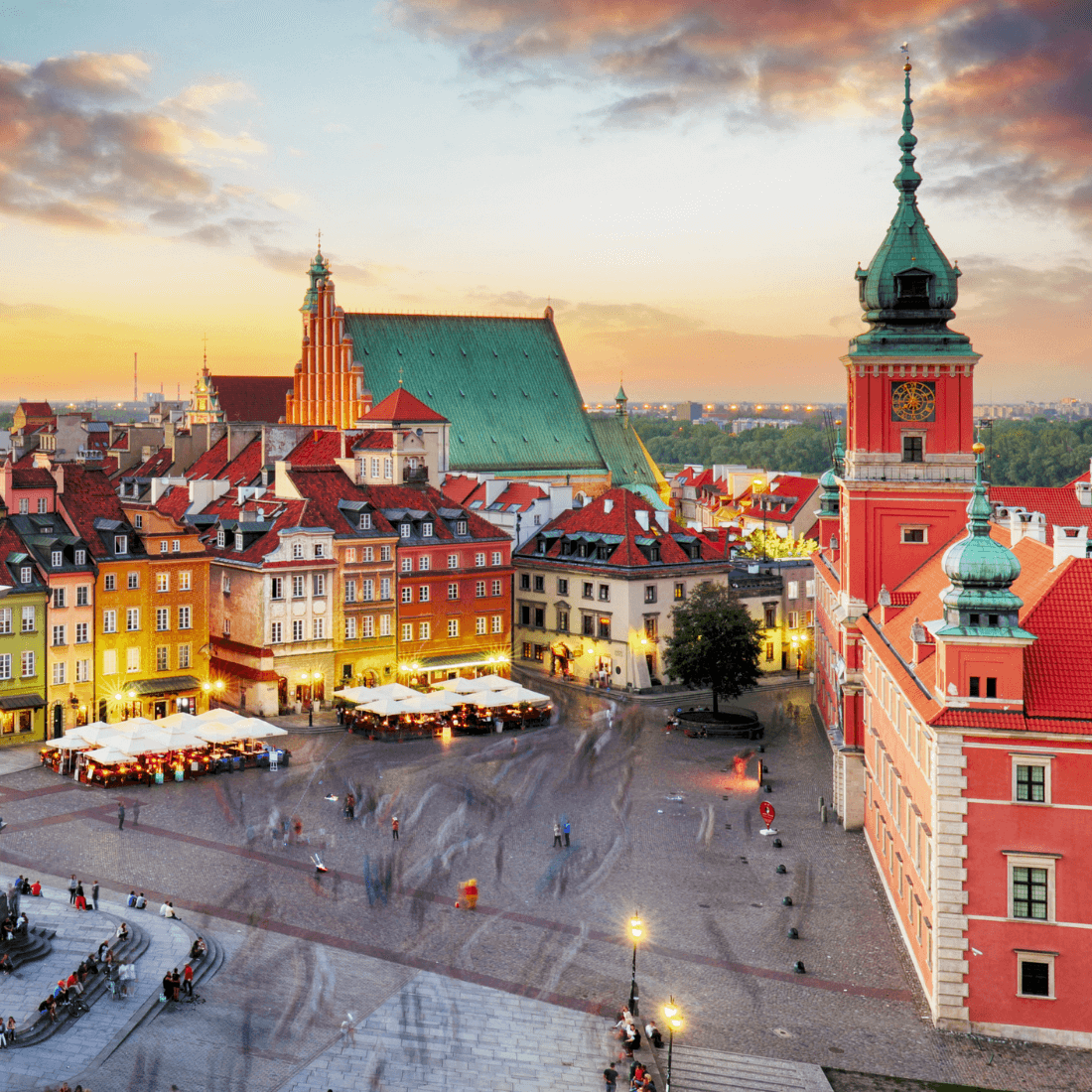 widok na stare miasto w Warszawie